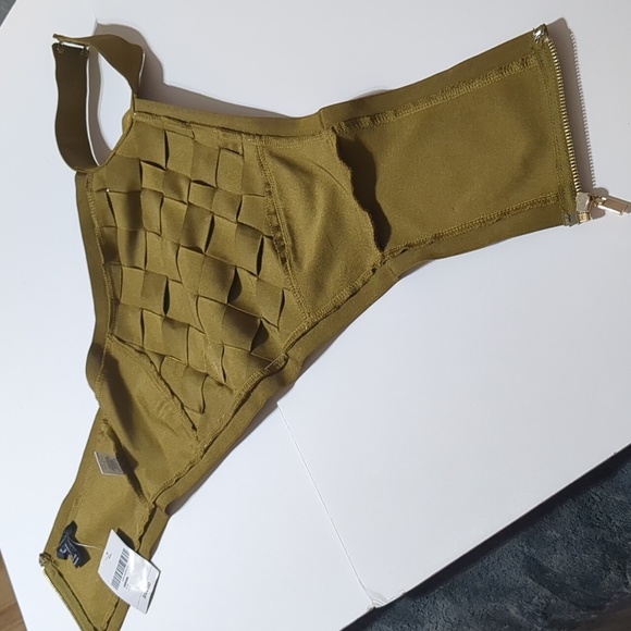 Forever 21 Crop Top  Sleeveless Olive Green size Large - Picture 3 of 8